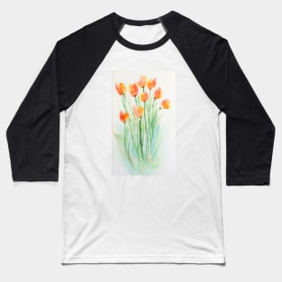 Bunch of Tulips in Watercolor Baseball T-Shirt